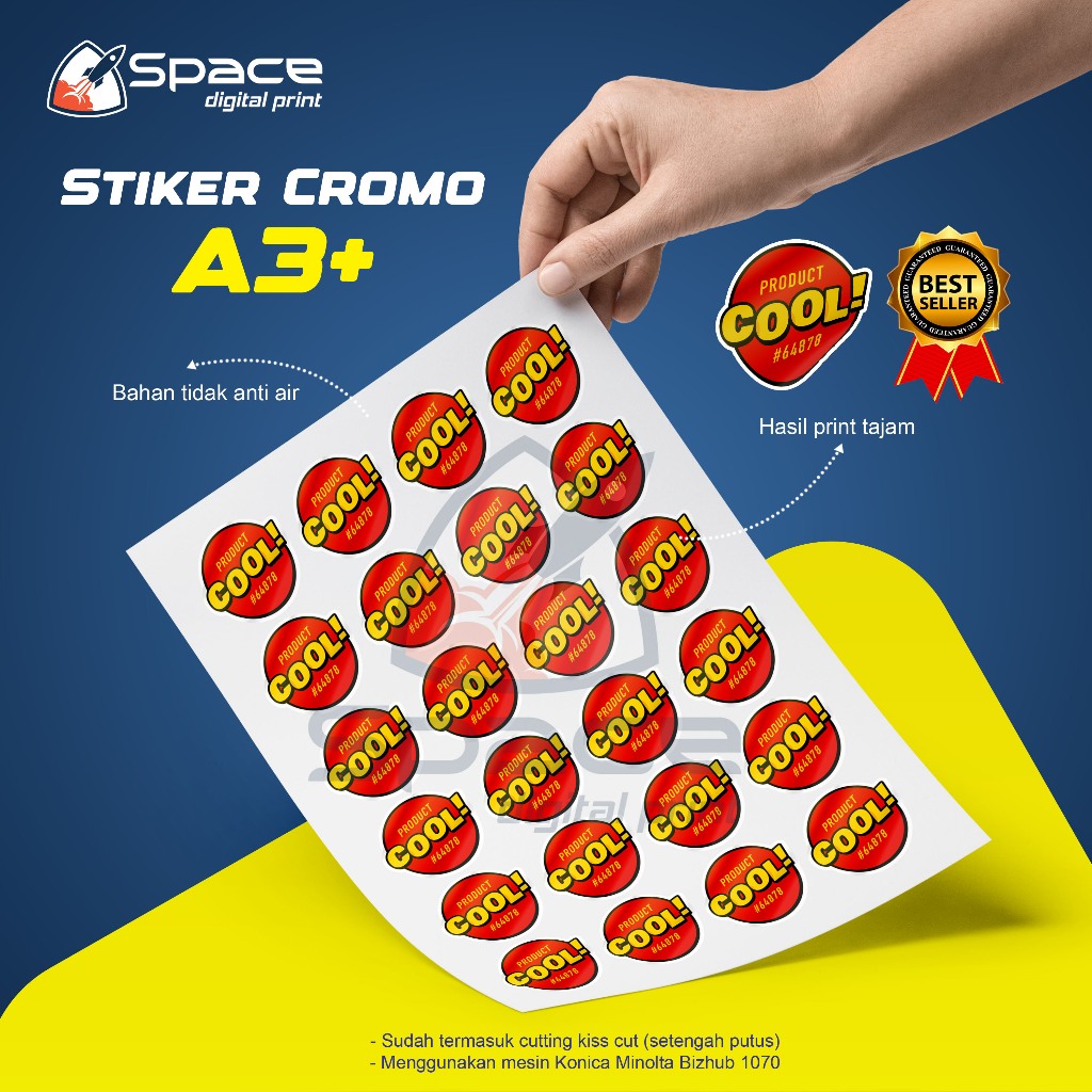 

Cetak Stiker Cromo / Stiker label / Sehari Jadi (Sudah termasuk Print + Cutting)