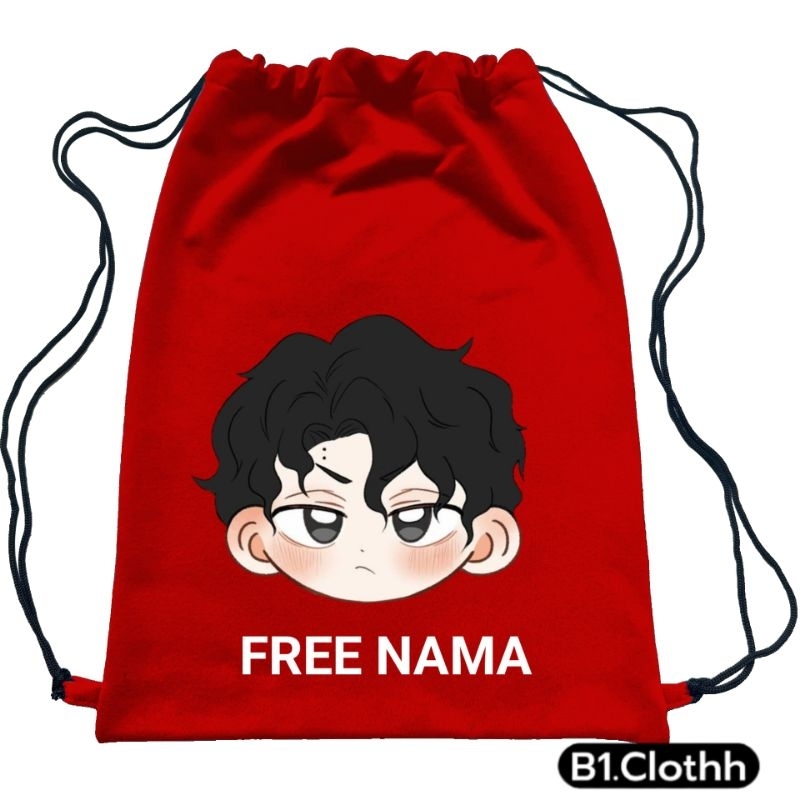 (BISA COD) Tas Serut Anak Gambar Anime (Sakusa) Gratis Nama Kamu - Stringbag Child Anime (Sakusa) Fr