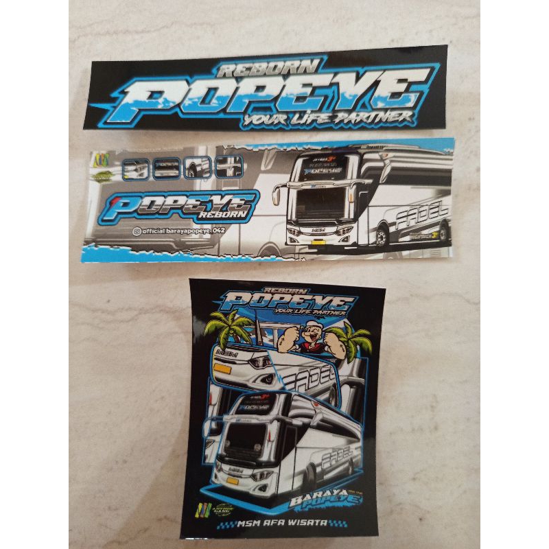 Ganci akrilik+ stiker Bus asyrof POPEYE asli unit