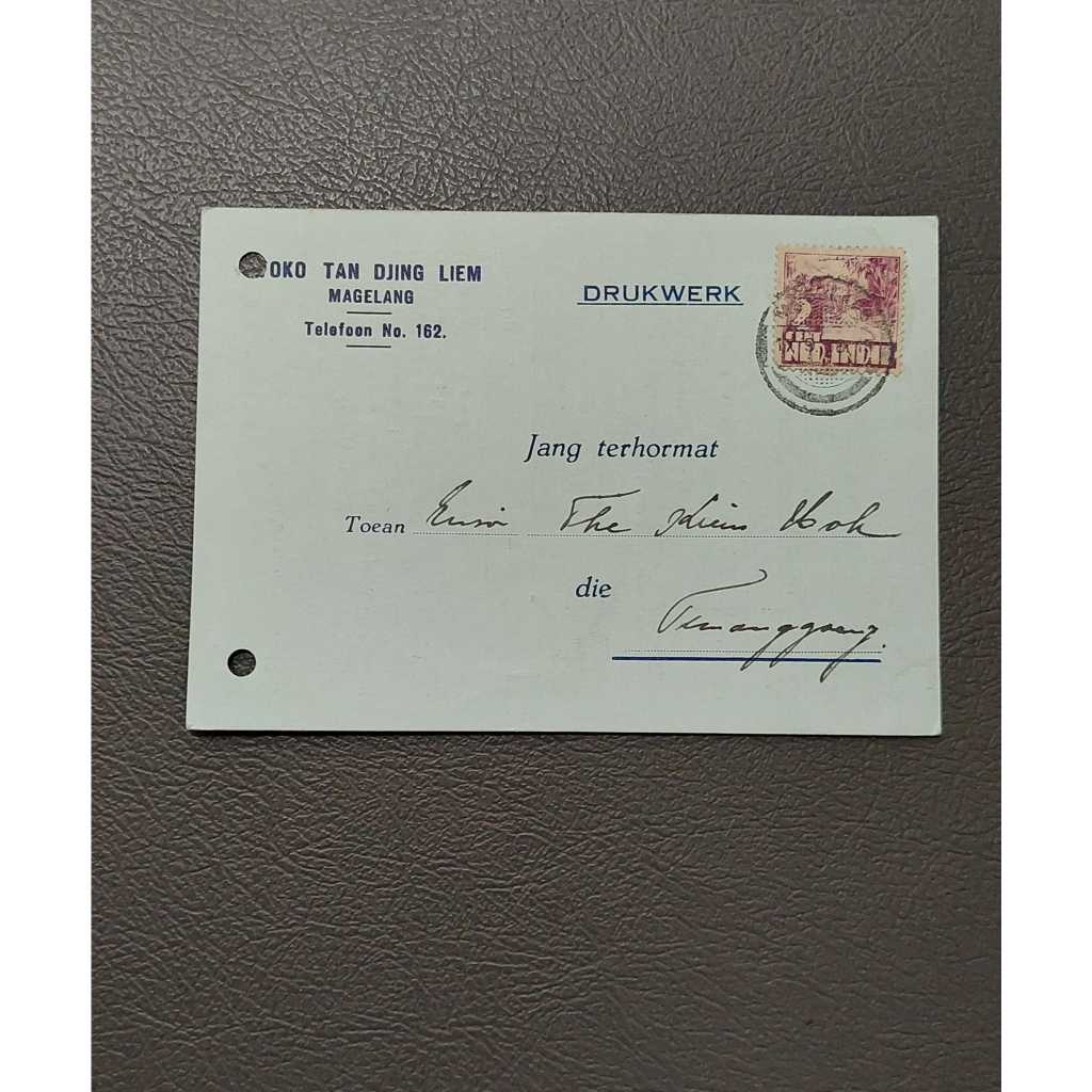 

kartu pos briefkaart authentic magelang ke temanggoeng 1936