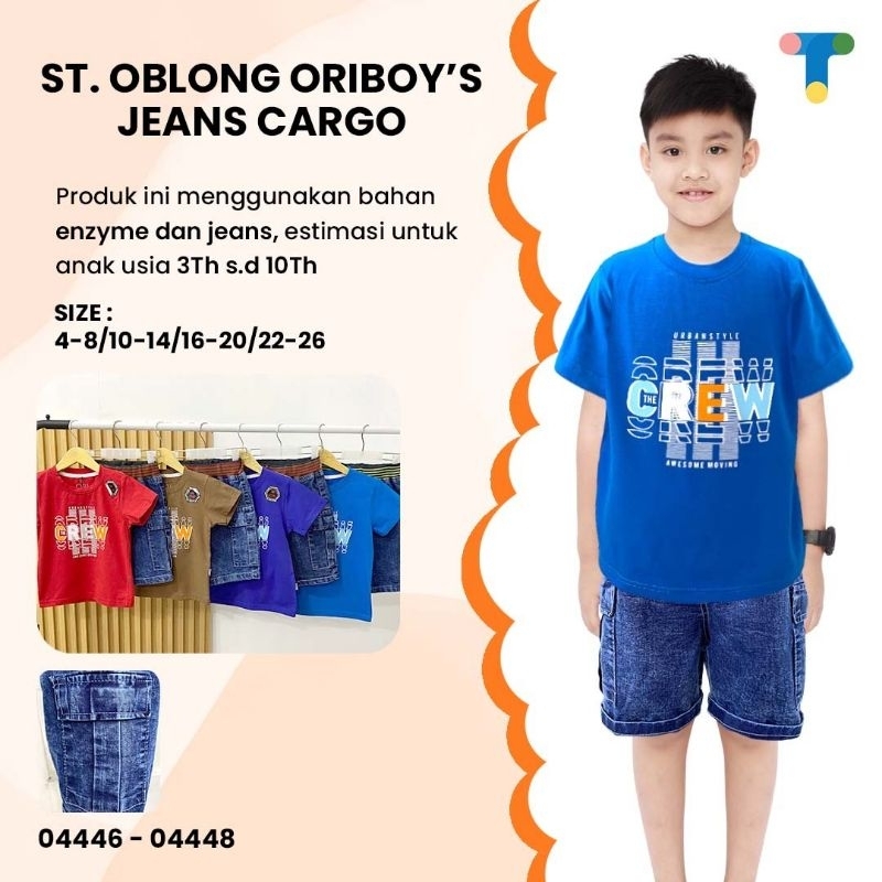 [2-14th] - SETELAN CELANA JEANS CARGO EMBOSS YESS KIDS ORYBOYS ORIBOYS ORI BOYS ORY BOYS 2 3 4 5 6 7