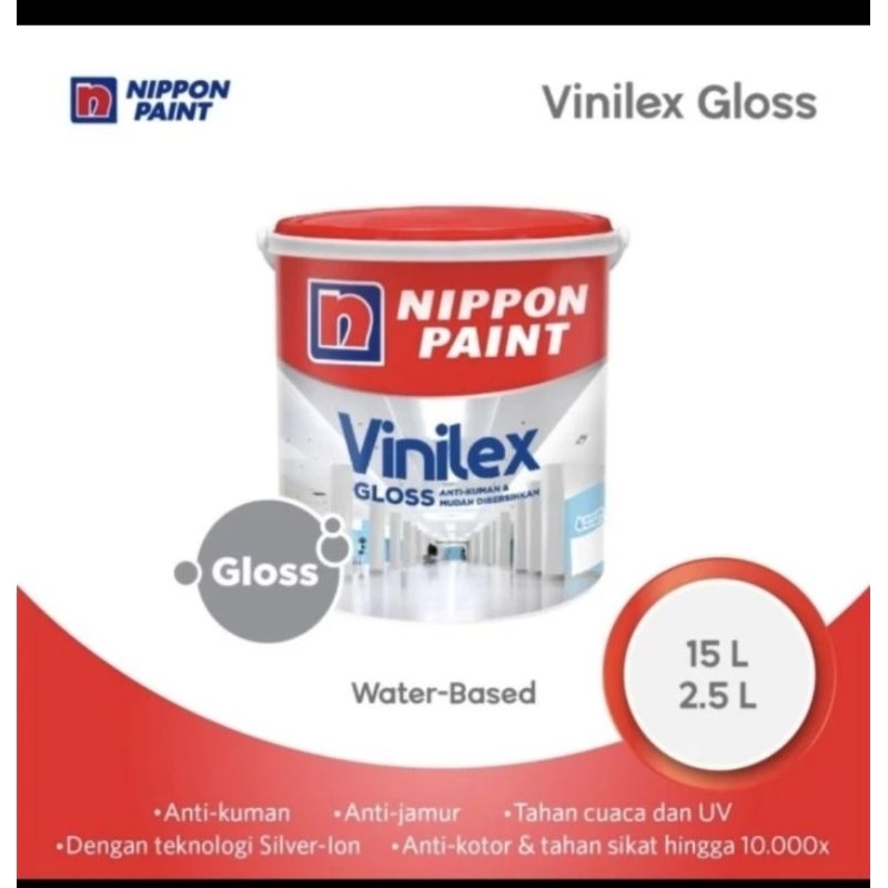 Nippon Paint-Cat Vinilex-Vinilex Gloss-Cat Anti Kuman Nippon Paint-2,5Ltr-Bisa request warna