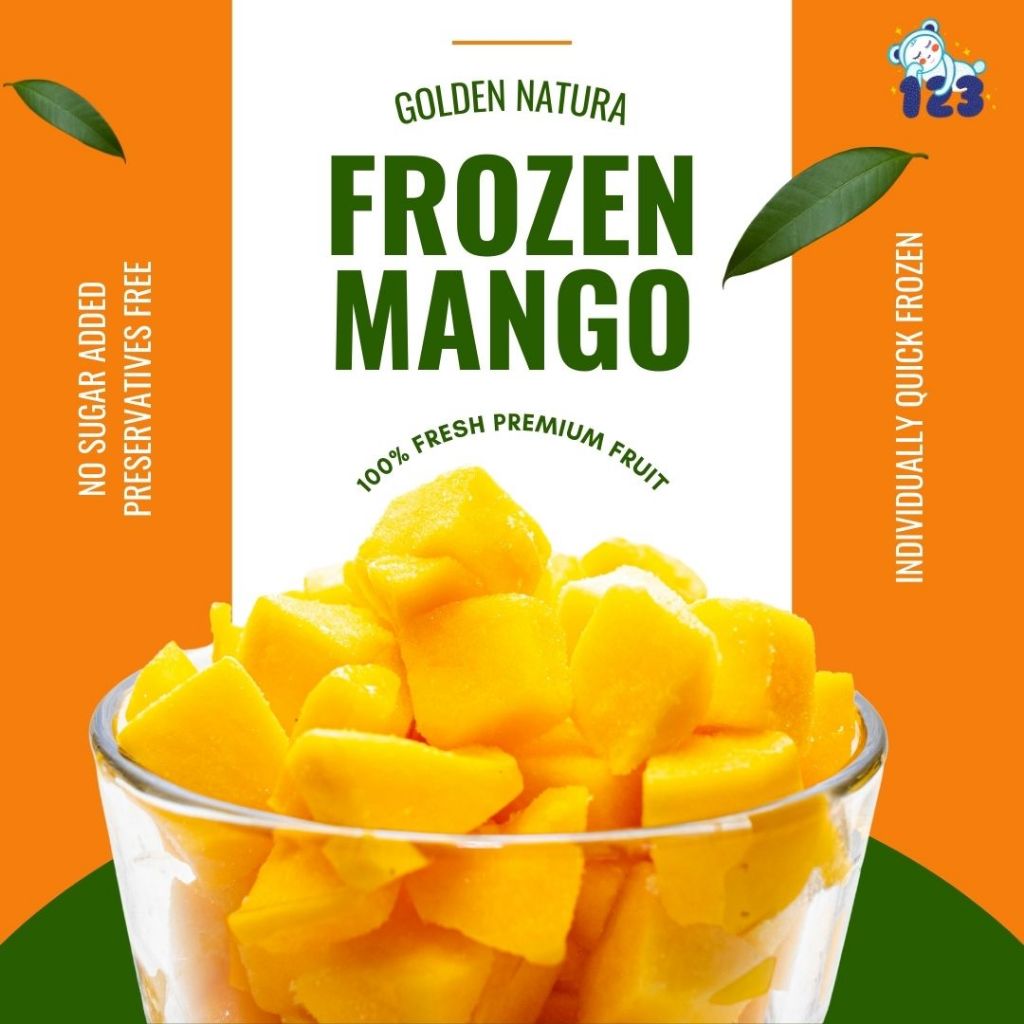 

Golden Natura Frozen Mango Premium Fruit MPASI BAYI Mangga Beku Ready To Eat 100g 450g - READY MANADO