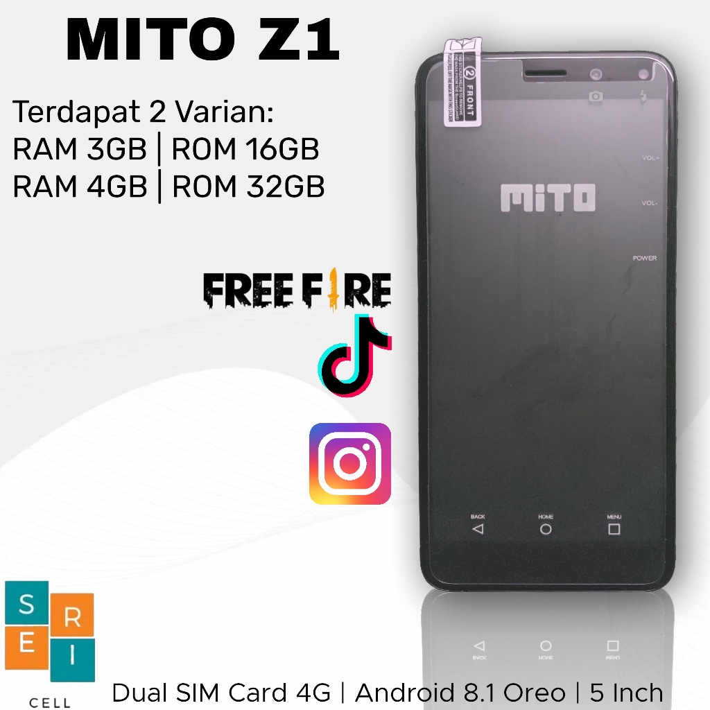 HP MITO Z1 Jaringan 4G RAM 3GB Internal 16GB | RAM 4GB Internal 32GB