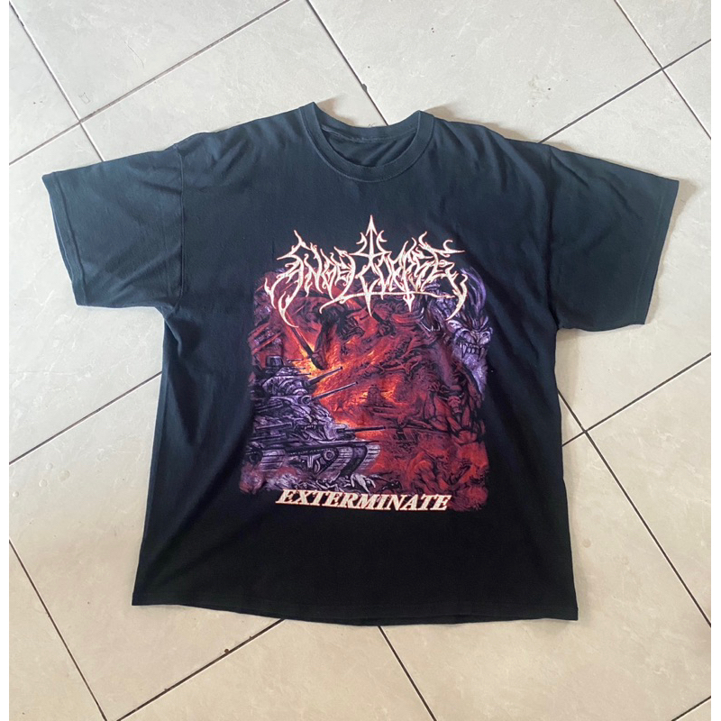 Vintage Angel Corpse 00s Exterminate Album US Black Metal T Shirt Kaos Band