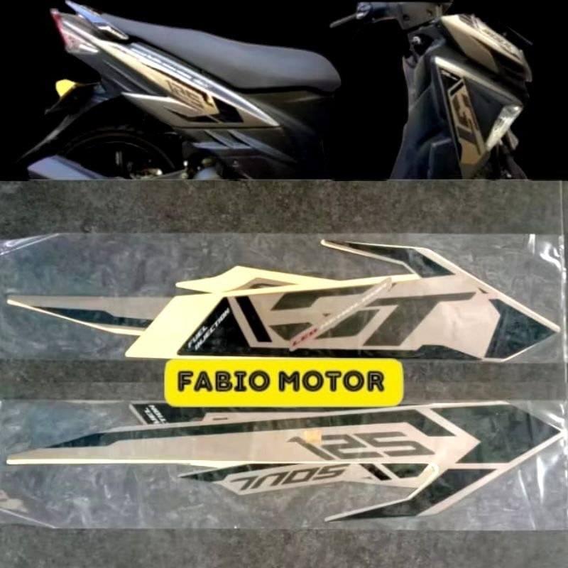 Striping Stiker & list body Yamaha Mio soul GT 125 2015 gold