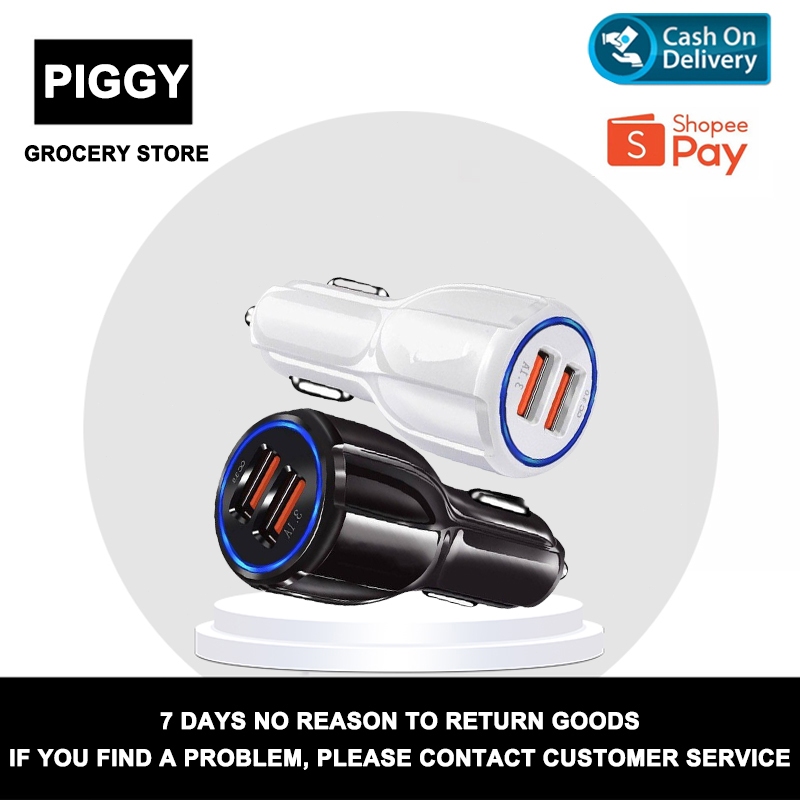 Qualcomm 3.0 Charger Mobil Quick Car Charger Cas Hp Mobil Motor Fast Charging 2 USB - Alat Cas Hp Di