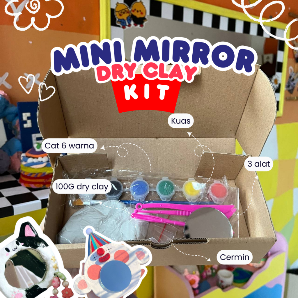 

MINI MIRROR PAKET KIT | CRAFTING | DRY CLAY | KERAJINAN CERMIN KECIL