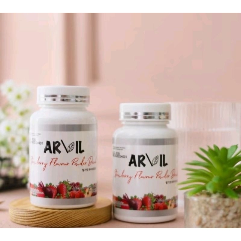 

gluta arvil minuman serbuk rasa stroberi isi 60g dan sudah BPOM