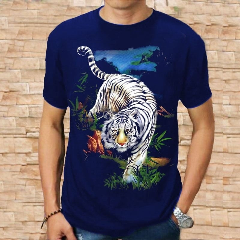 Kaos Distro Pria Lengan Pendek Harimau Putih Keren Terbaru Baju Pria Kekinian Termurah Terlaris 2024