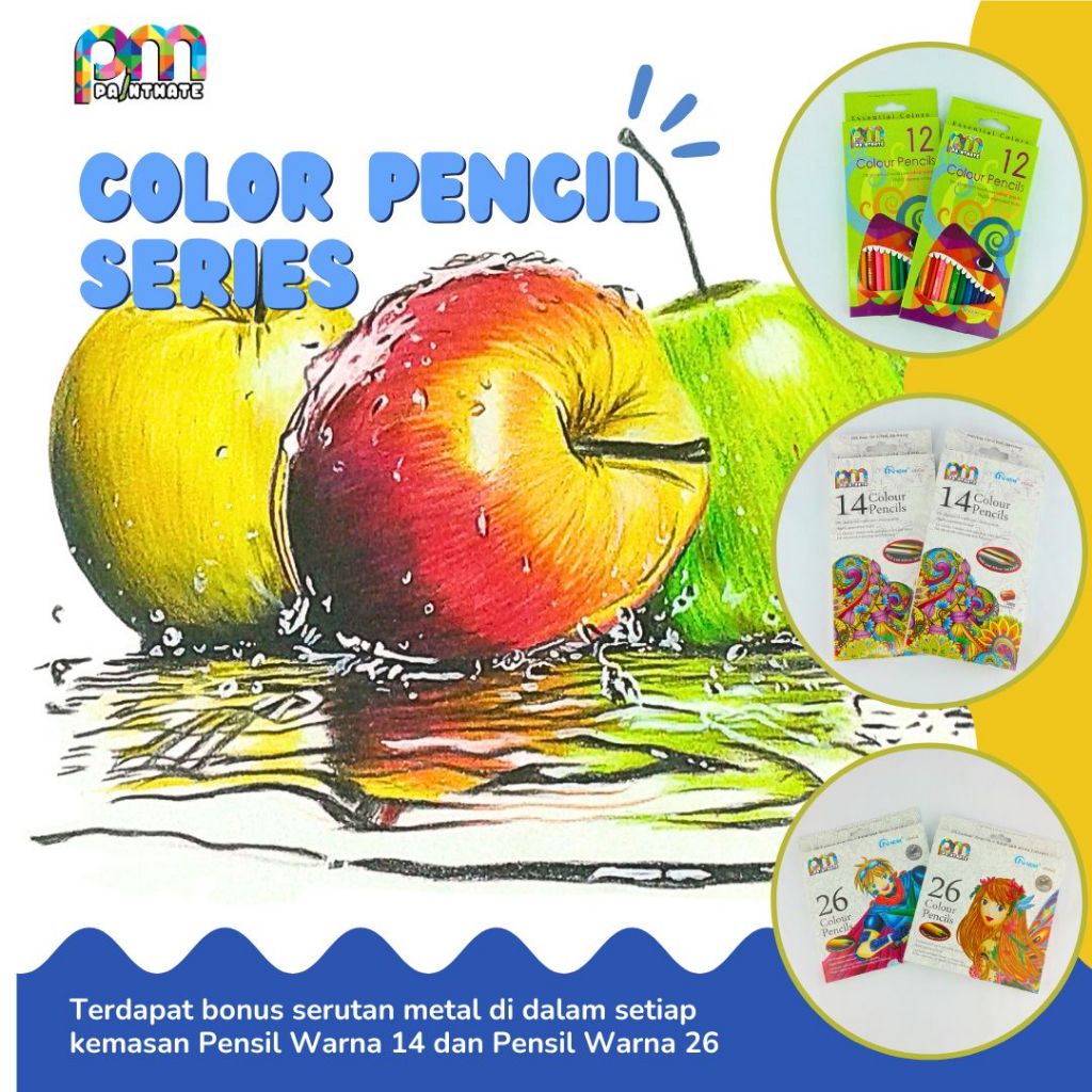 

Pensil Warna 1Set lengkap/Pensil Warna Panjang 24warna bonus 2 warna neon dan serutan/Pensil Warna anak sekolah bonus serutan/Color Pencil 24Colors+2Colors Neon free sharpener