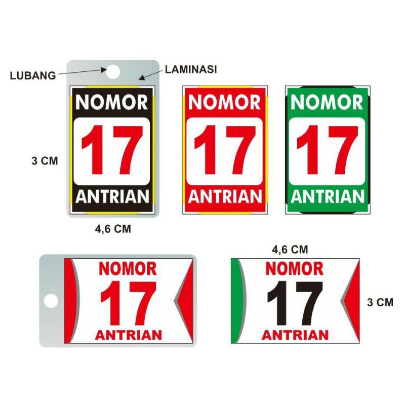 

NOMOR ANTRIAN 1-100 UKURAN 3X4,6 LAMINASI