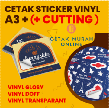 

Cetak Stiker Vinyl A3 Glosy / Doff / Transparant (Print + Cutting)