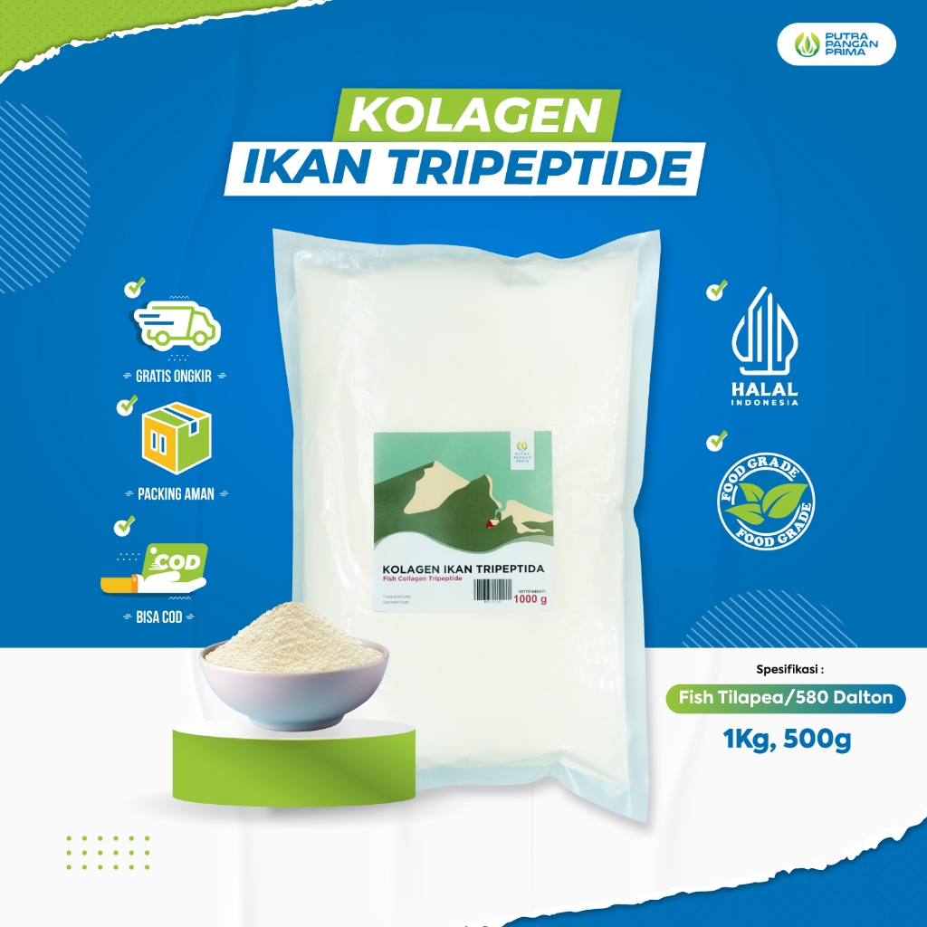 Bubuk Kolagen Ikan Tripeptide Fish Collagen Powder 500gr 1kg