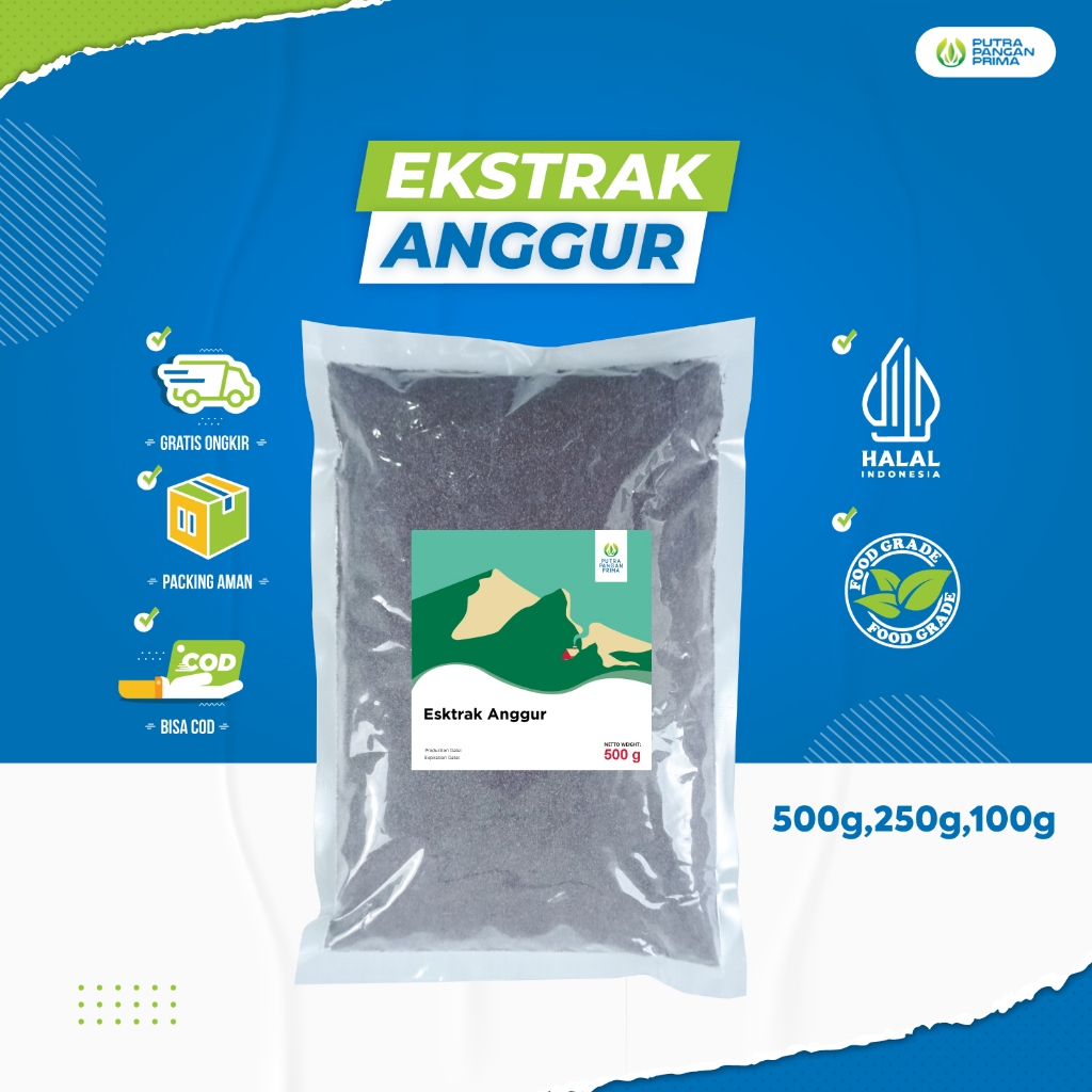 

Bubuk Ekstrak Anggur Murni Grape Extract Powder 100gr 250gr 500gr