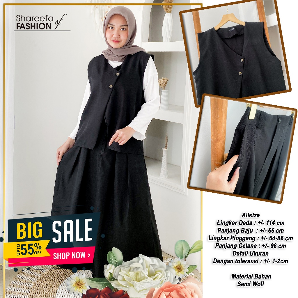 Fatiyah Set - Setelan Wanita | Baju One Set Wanita Kekinian Korea | Baju Setelan Wanita Kekinian