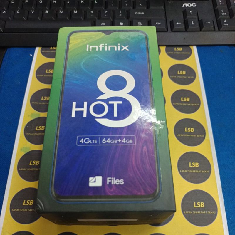 DUS BOX HANDPHONE INFINIX HOT 8 ORIGINAL BEKAS