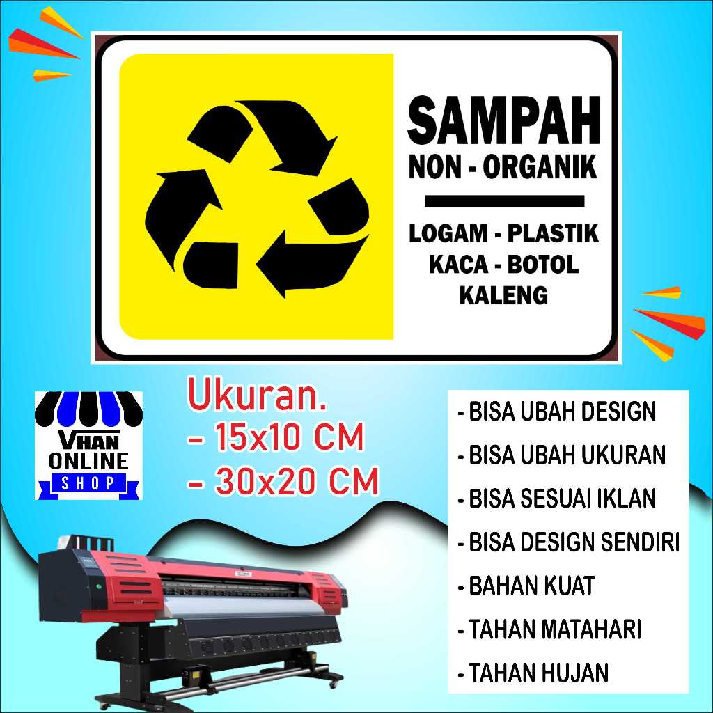 

Cetak Stiker Untuk Tong Sampah Non Organik Bahan Bagus Kuning