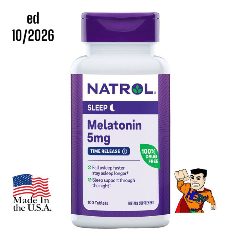 

Melatonin Natrol 5 mg Time Release 100 Tablets