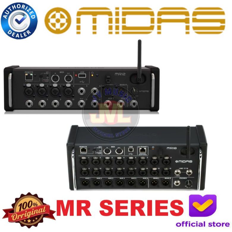 Midas MR12 MR18Tablet-controlled Digital Mixer MR-12 MR-18 Original Digital Rackmount Mixer Midas