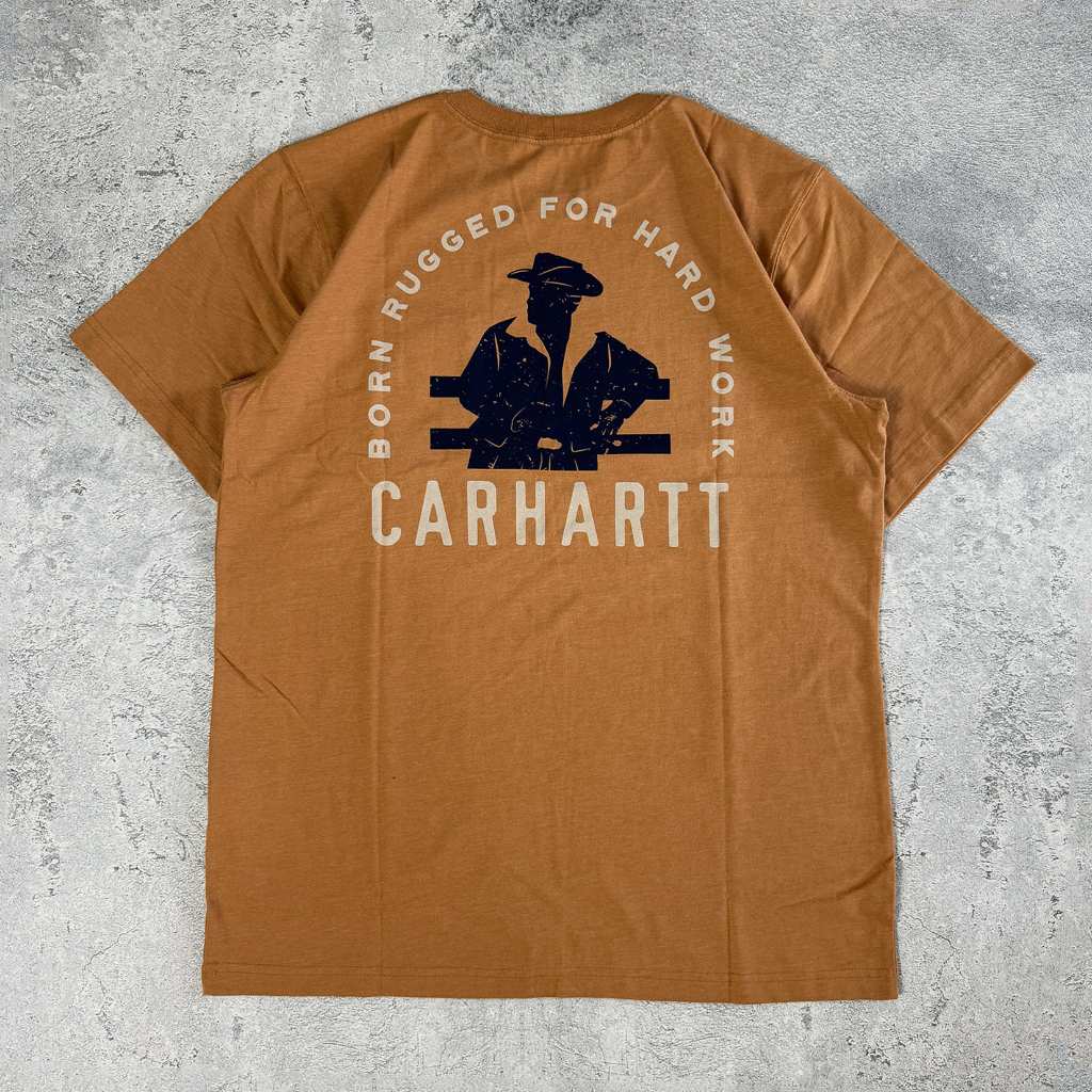 Carhartt 106446 Montana Relaxed Fit Lightweight Short-Sleeve Pocket Born Graphic T-Shirt Hickory Nut