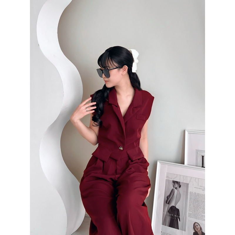 MOLIE - Dakota Top / Atasan Wanita Tanpa Lengan / Crop Top / Atasan Crop / Blazer Wanita / Atasan Bl