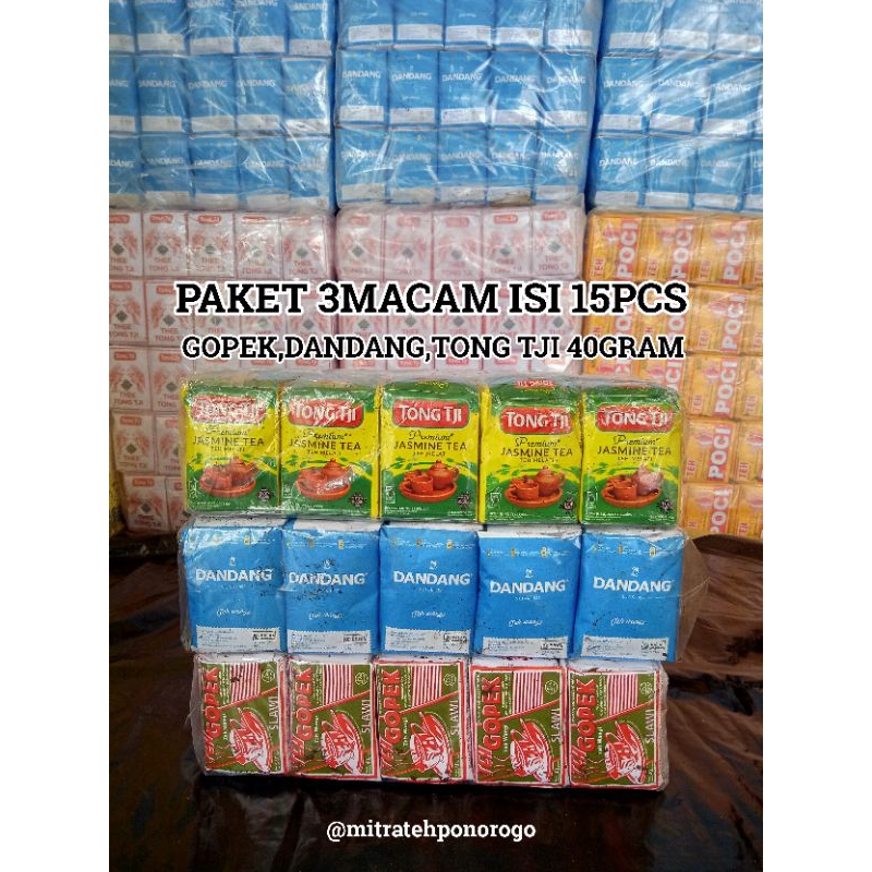 

TEH RACIKAN SOLO GOPEK, DANDANG BIRU, TONG TJI 3MACAM 15PCS