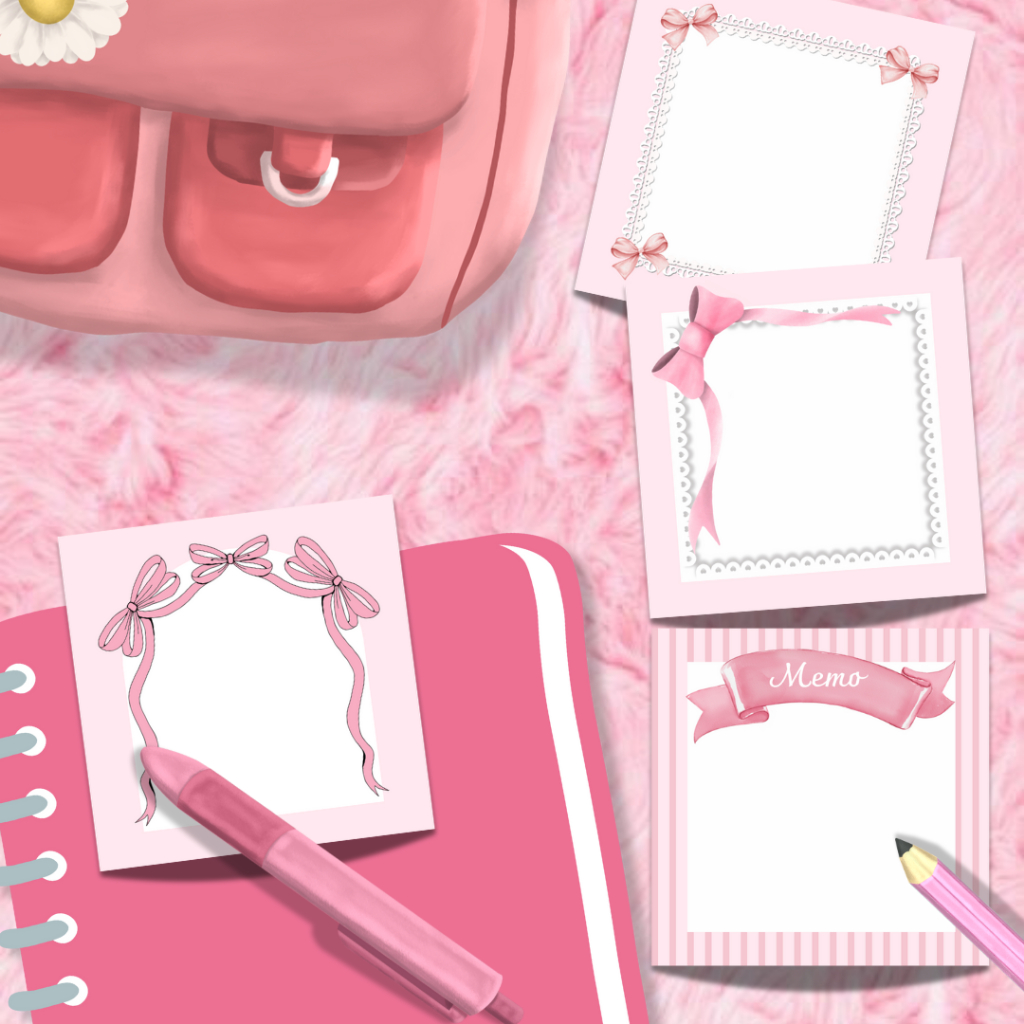 

Memo Pad Lucu Motif Pita Pink | Teman Catatan Sekolah yang Imut | Pinklalitha