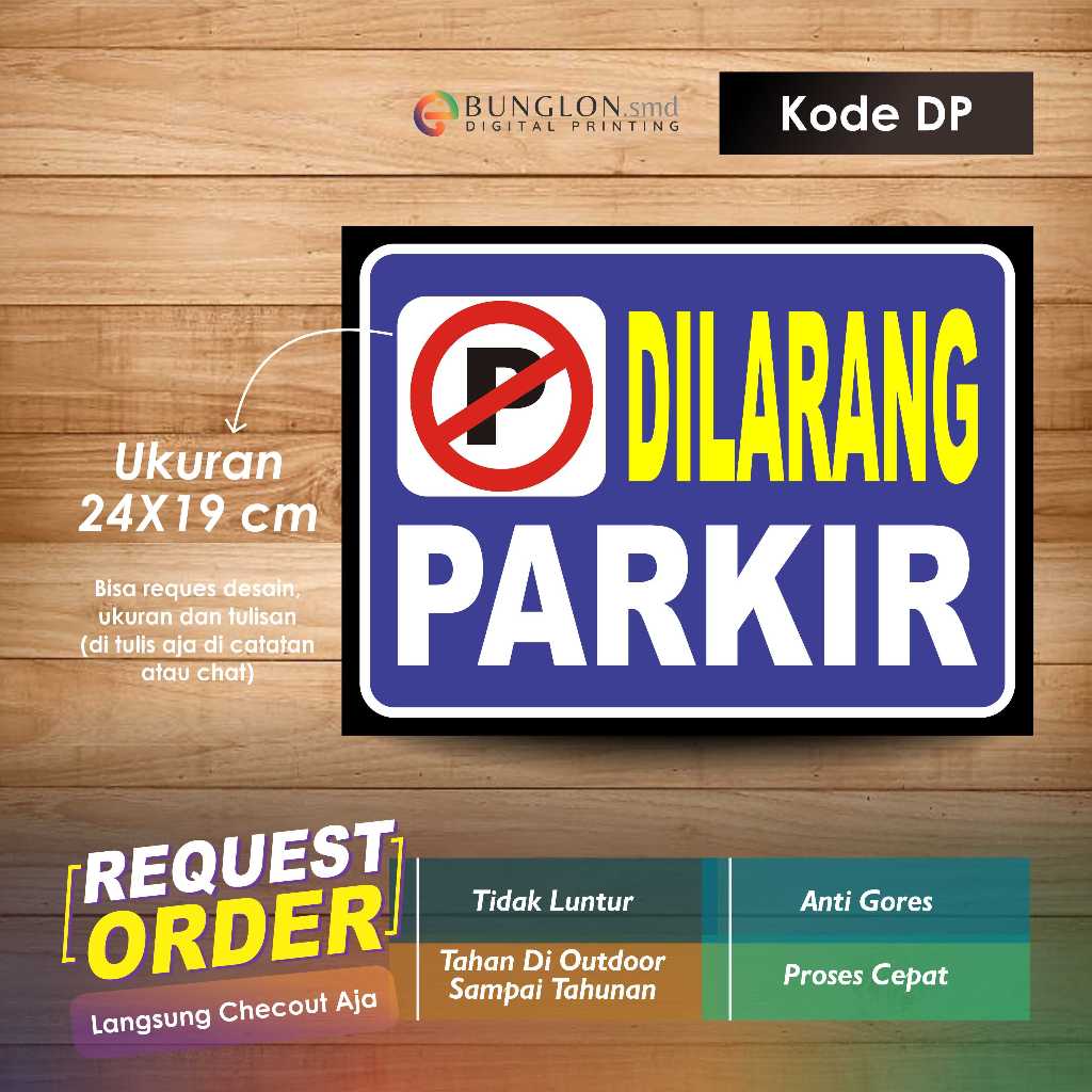 

STIKER DILARANG PARKIR + LAMINASI KODE DP BIRU