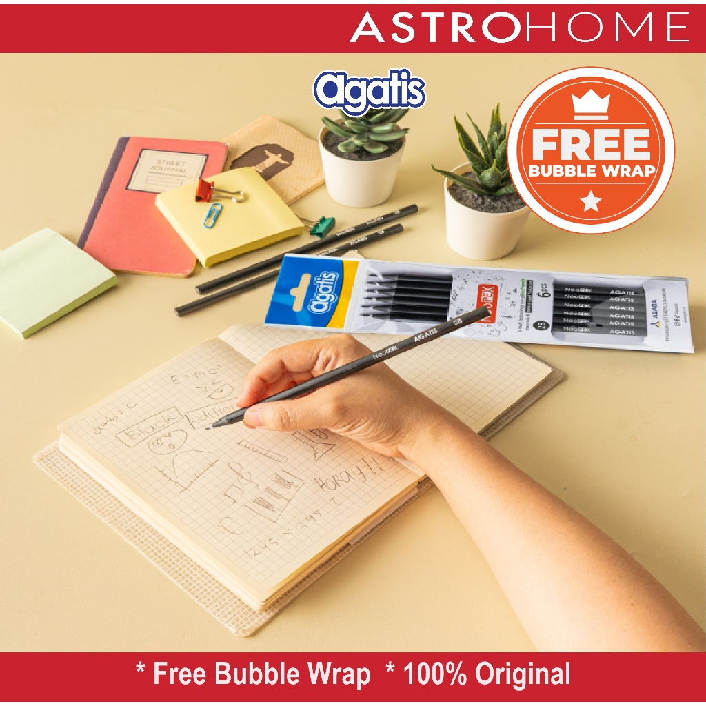 

Pensil Kayu Tulis Ujian Sekolah Agatis Neopex Black Body Pencil 2B Polybag Set 6 Pcs