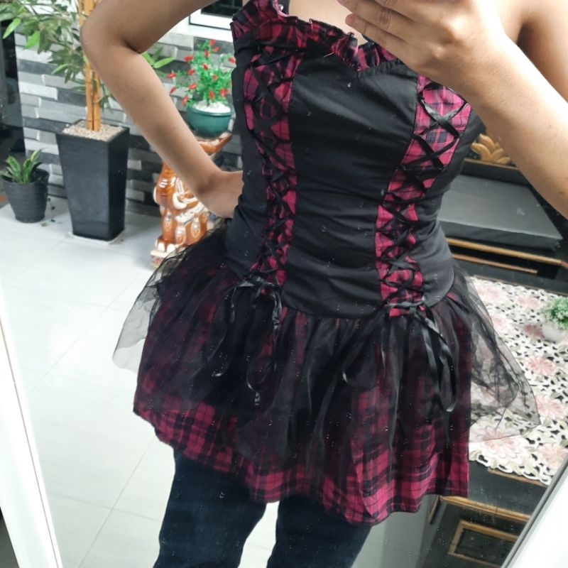 Overall gothic cosplay jepang idol babymetal brand SHEIN| Milkmaid lolita dress cosplay Vintage Cosp
