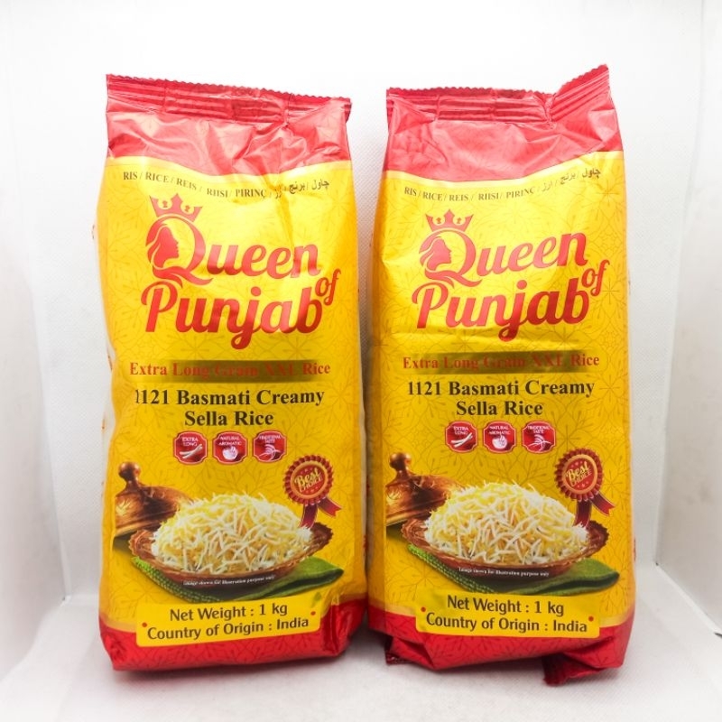 

BERAS BASMATI QUEEN PUNJAP Exstra Long XXL 1kg Grain Grade Super Premium Terbaik Besar Putih Bersih