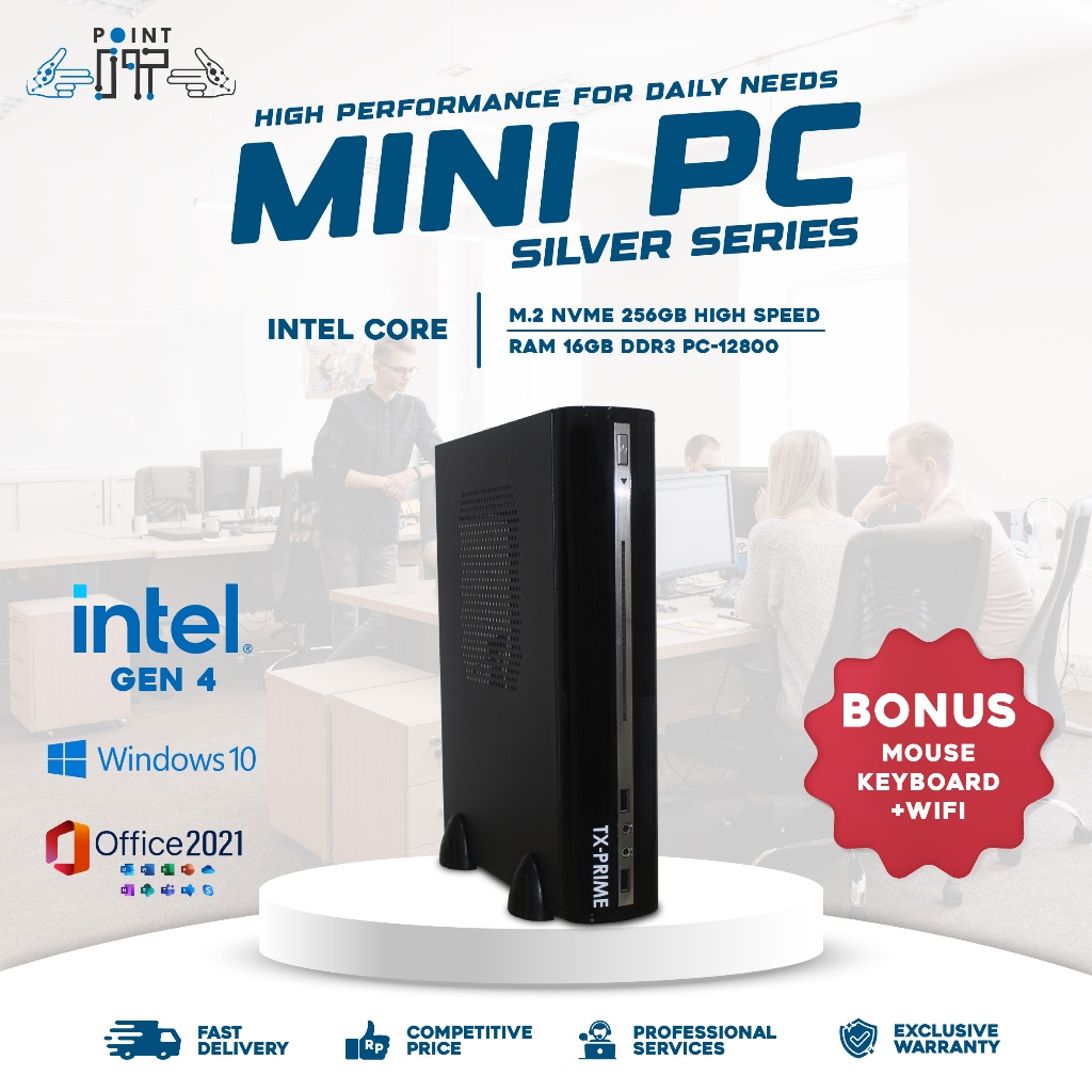 Mini PC Komputer Rakitan Gen 4 Intel Core i3 4130 | i5 4570 | i7 4770 / RAM 16GB / M2 NVMe 256GB