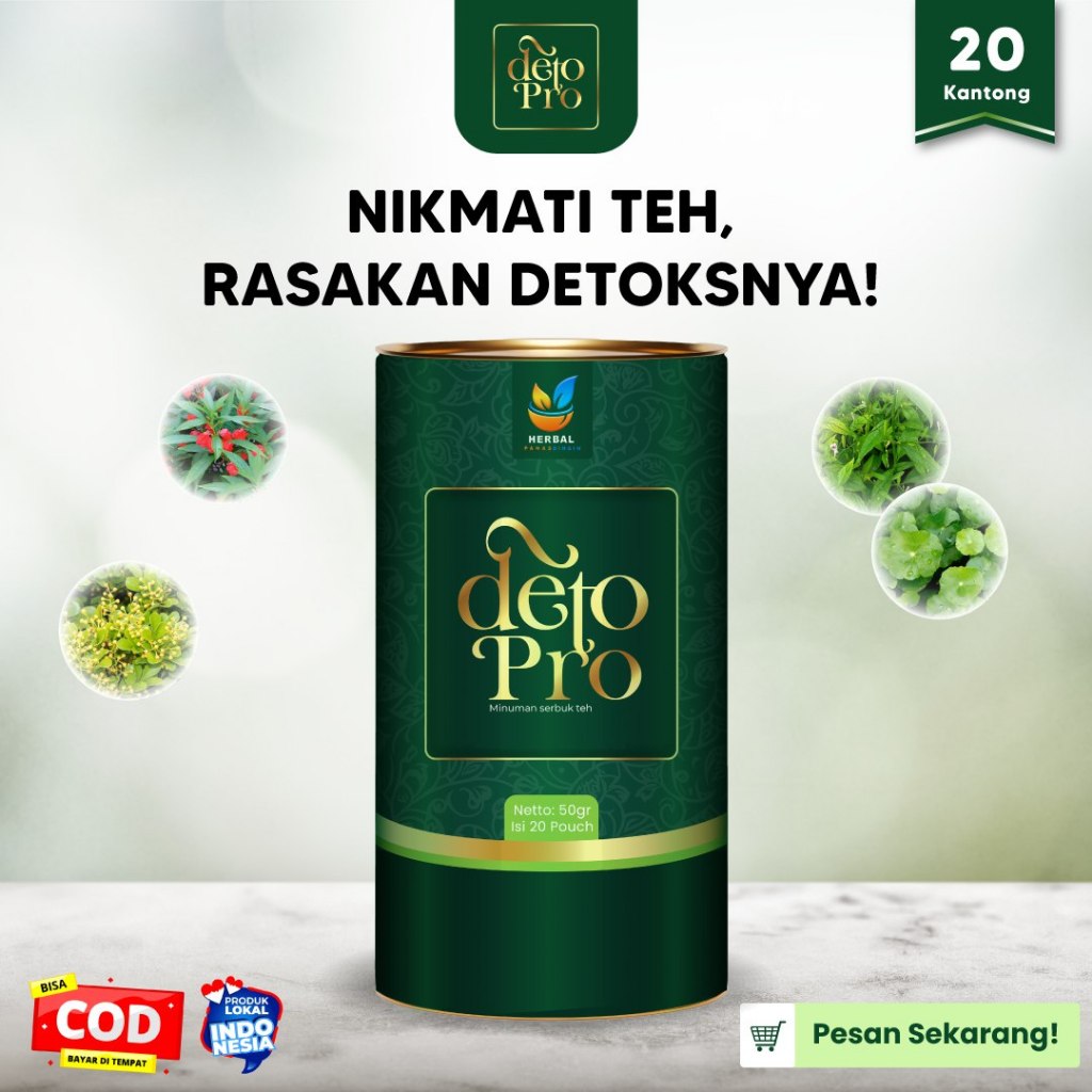

DETO PRO Teh Herbal Alami Diet Sehat pelangsing Badan untuk Sistem Pencernaan Membersihkan Usus BPOM