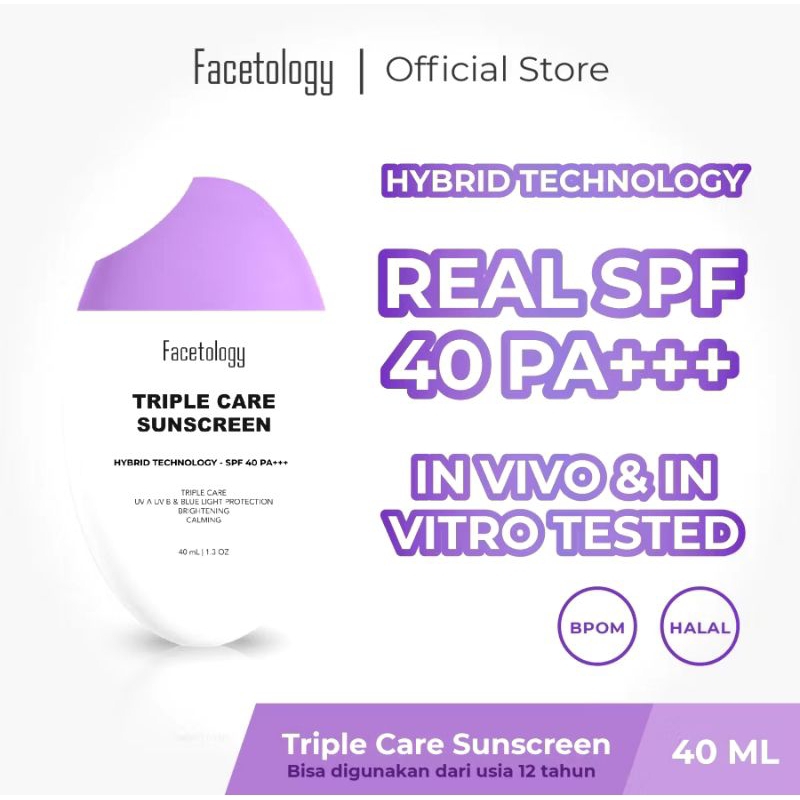 FACETOLOGY - Sunscreen SPF 40 PA+++ | 100% ORI