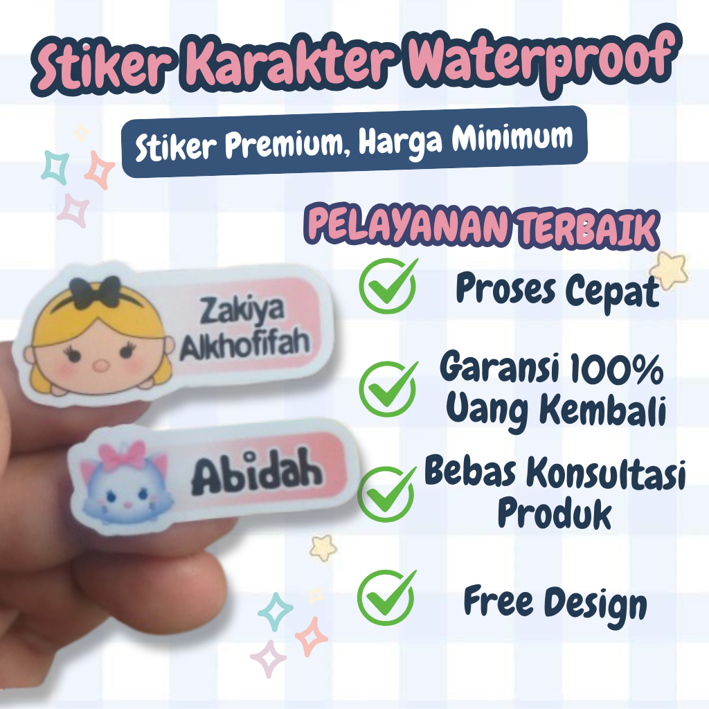 

Stiker Nama Sticker Nama Sticker Label Nama Custom Karakter Anti Air PC [PURNAMA STICKER]