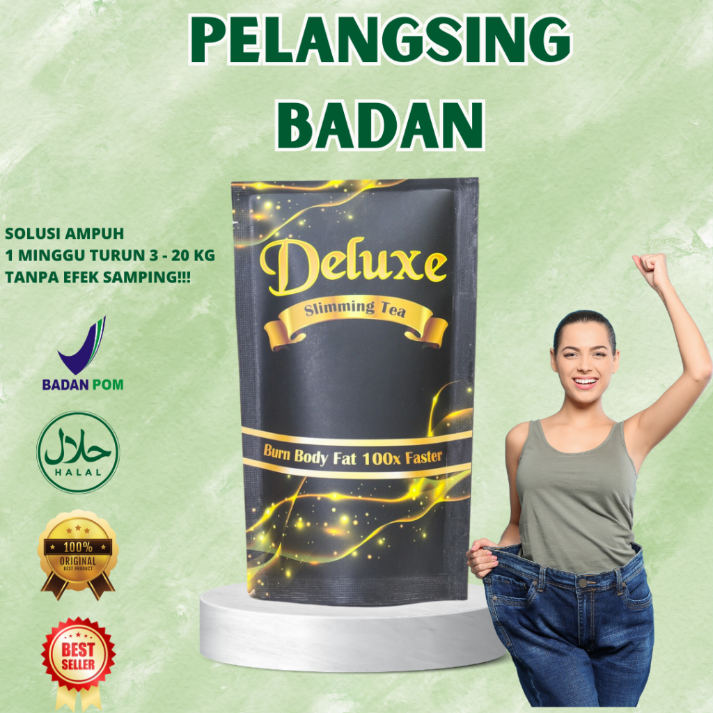 TERAMPUH-TERLARIS Deluxe Slimming Tea Pelangsing Badan Herbal Penurun Berat Badan Teh Diet Detox Tea