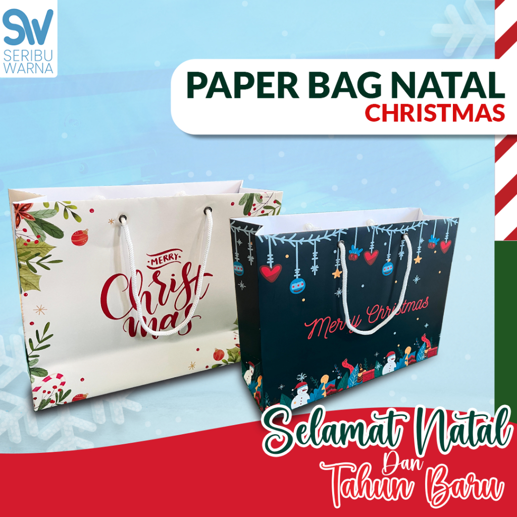 

Paper Bag Natal / Paper Bag Christmas / Paper Bag Art Carton / Hampers Natal / Goodie Bag Natal / Tas Souvenir Hampers