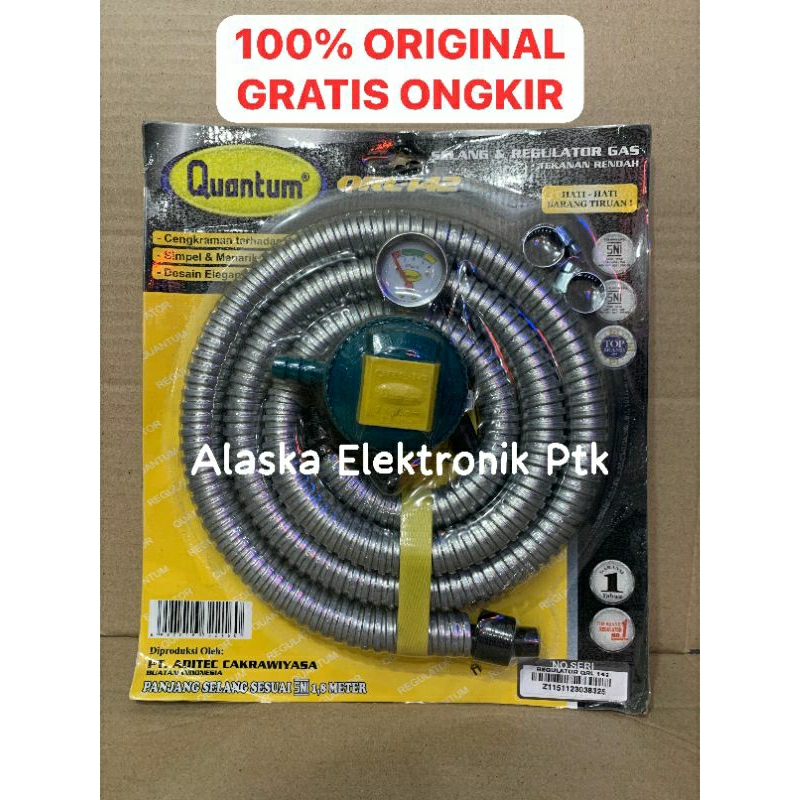 Selang Gas Set Regulator Quantum SNI/Selang Gas Set Kompor Gas Quantum/ Selang Gas dan Regulator Qua