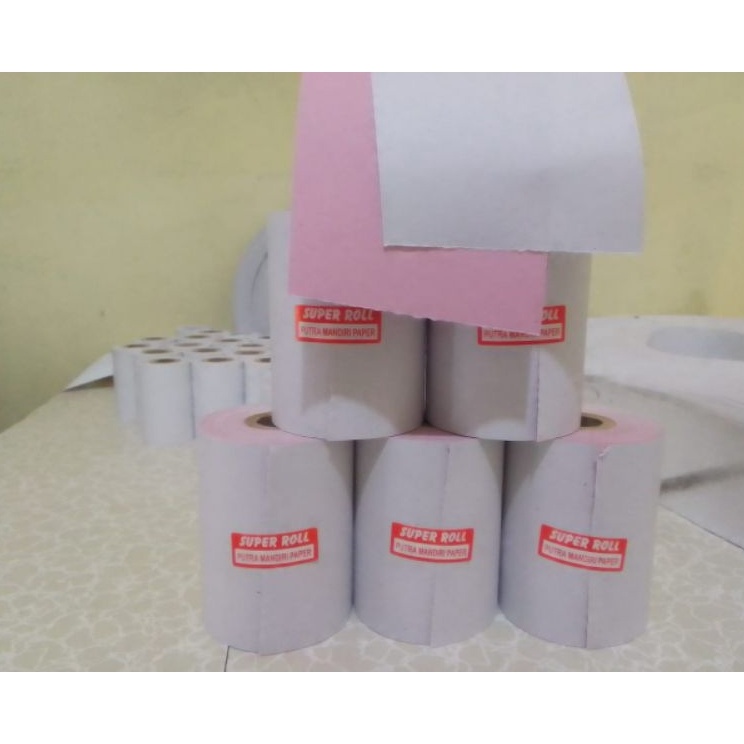 

KODE WJVVY Kertas kasir NCR 2PLY 75x55mmPUTIH MERAH paket 1pcs