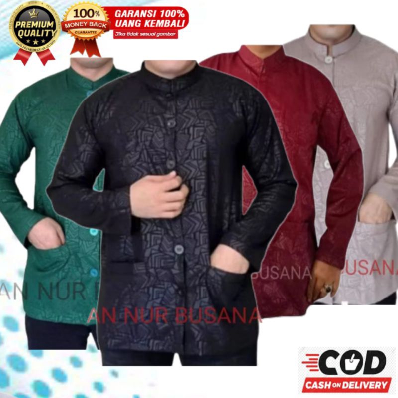 BAJU KOKO HAIBAH EMBOS DEWASA LENGAN PANJANG LAKI-LAKI SULTAN ANNUR