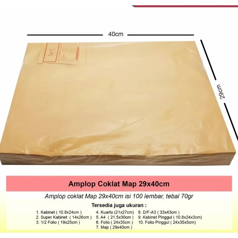 

KODE 7YJSU Amplop Coklat Map Garan 1 pcs