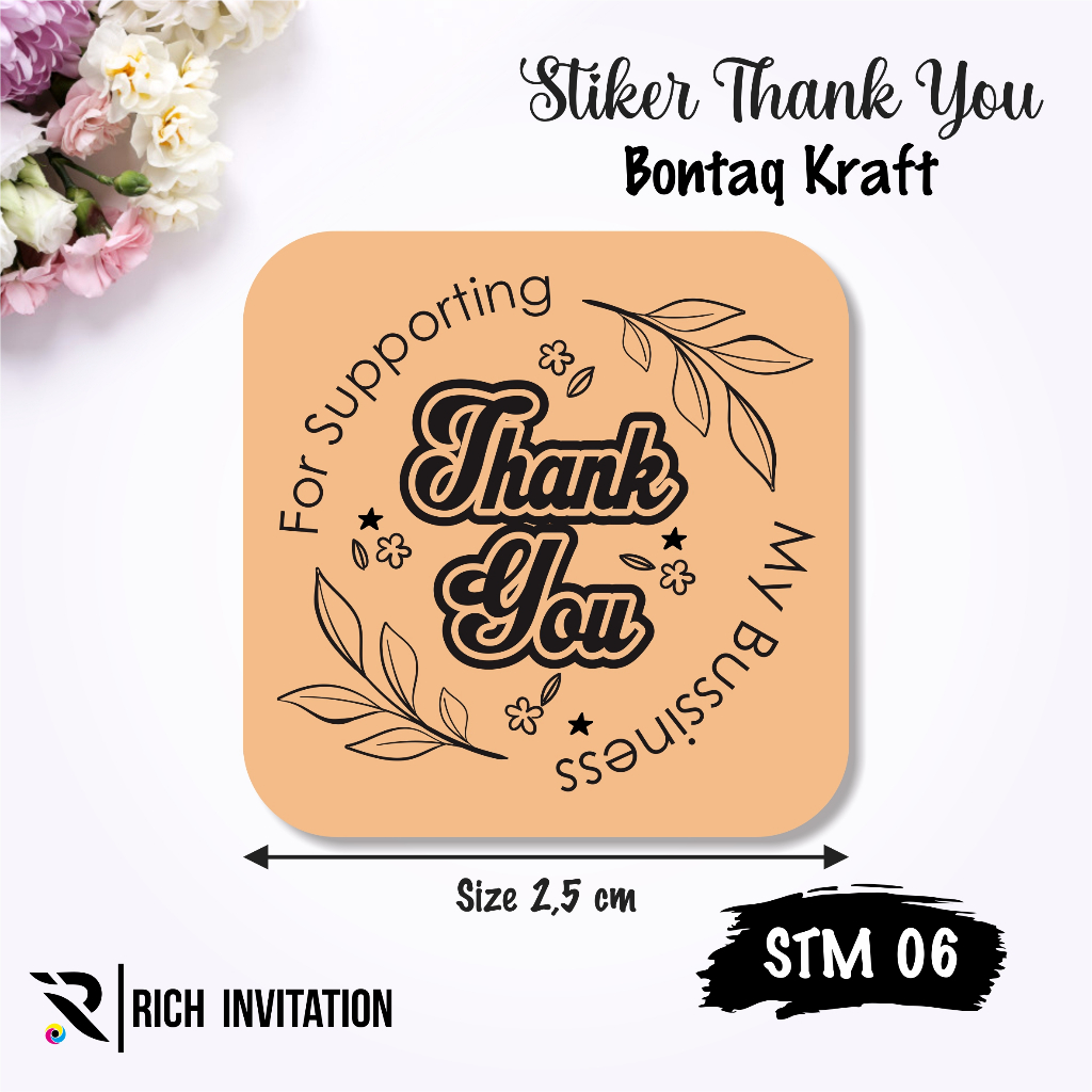 

[30 PCS] STIKER LABEL THANK YOU KRAFT KOTAK ROUND - STM 06