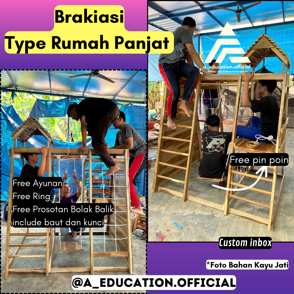 BRAKIASI / PLAYGROUND TYPE RUMAH PANJAT Bahan JATI
