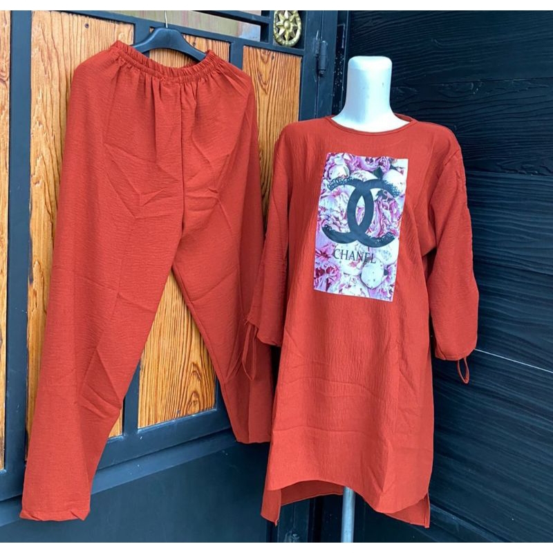 SETELAN TUNIK KRINKEL JUMBO LD120