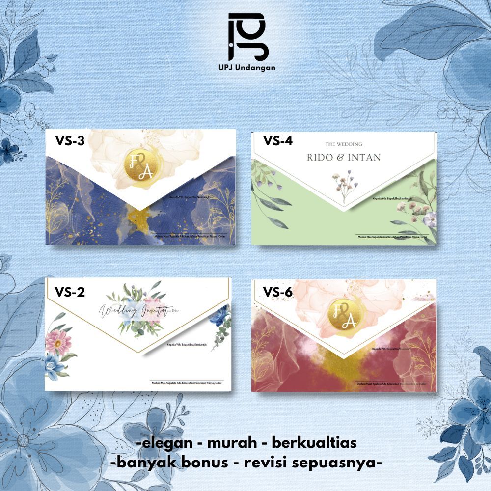 Undangan Pernikahan Mirip Amplop Jasmine Gramatur 190 BC Gramatur 160| Undangan khitanan | kartu Und
