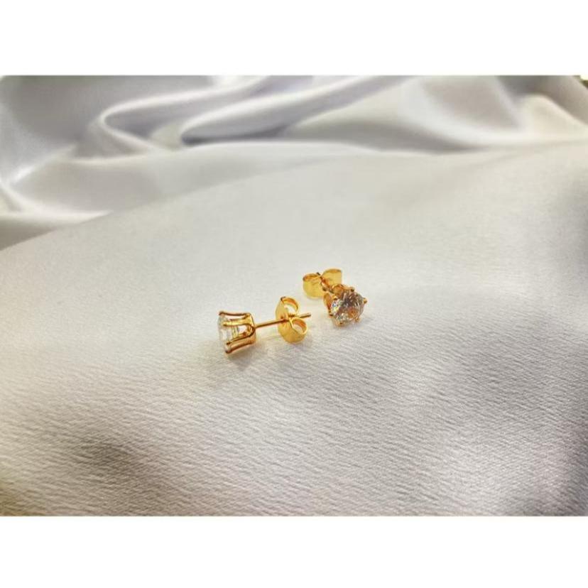 Anting Tusuk Mata Satu Lapis Emas Aksesoris Perhiasan 18K