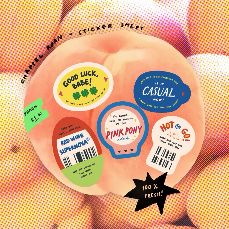 

CHAPPELL ROAN FRUIT STICKER SHEET PEACH