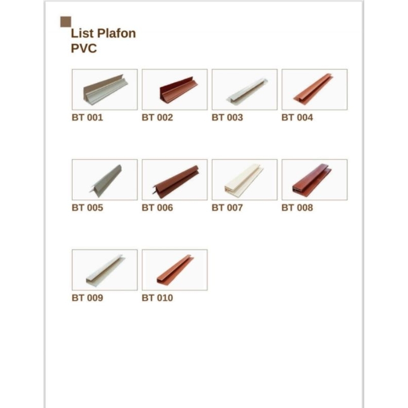 Lis Plafon PVC Tipe BT Panjang 4 Meter Titian PVC