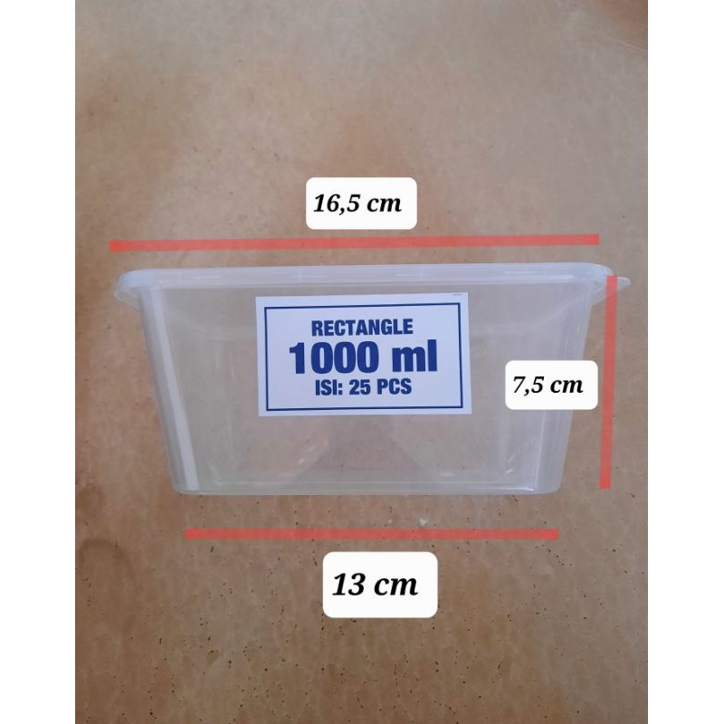 THINWALL HIBA 1000ML ( ISI 25PCS +TUTUP)